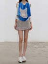 Joyce Bao Fall/Winter 2025: Double-layered, color-block design mini skirt, JB-JB01-03005-QF, Light Pink